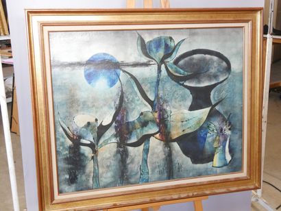Jan VAKOWSKAI
Composition en bleu,
Huile...