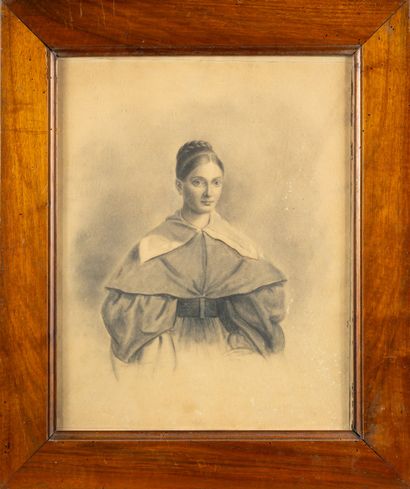 Ecole du XIXe siècle,
Portrait de femme à...
