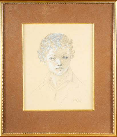 Portrait of a Child,
Drawing in black pencil...