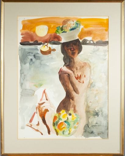 Jean AUJAME (1905-1965)
Baigneuse portant...