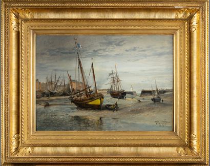 Jules NOEL
 (1815-1881)
Le Tréport, à marée...