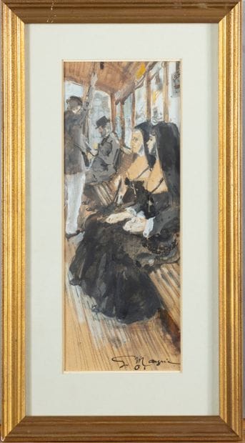 Gaston MAURIE (1873 - 1912)
Dans l’omnibus,...