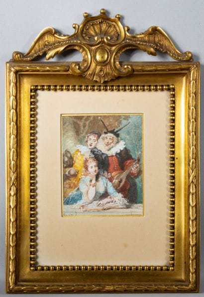 Eugène LAMI (1800 - 1890)
La sérenade, 1878
Aquarelle...