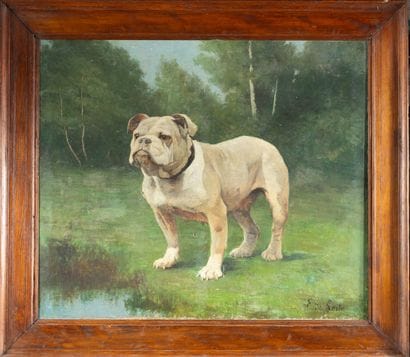 DE LASTIC,
Portrait de chien,
Hst sbd, 91...