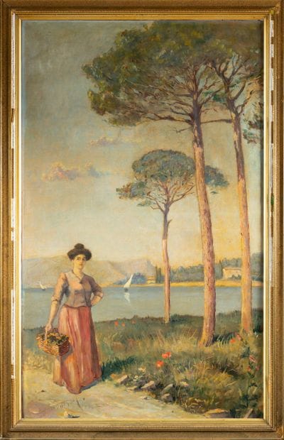 Ecole du XXe siècle
Femme au panier près...