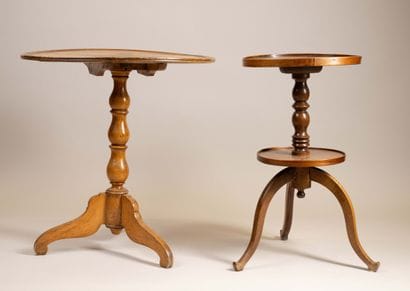 Side table with a tilting top made of molded...
