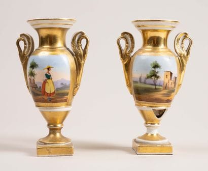 PARIS

Pair of porcelain baluster vases with...