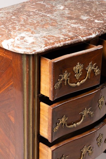 Mid-century chest of drawers with a curved...