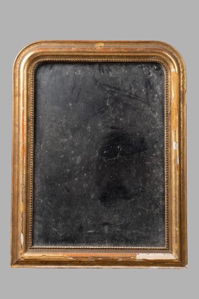 Miroir d'applique en arc en bois mouluré,...