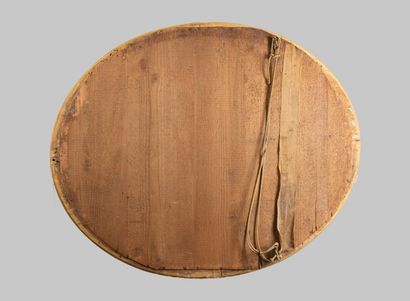 Oval mirror with Louis XV-style glazing beads,...