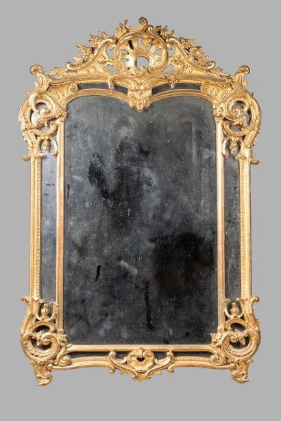 Wall-mounted mirror with molded, carved,...