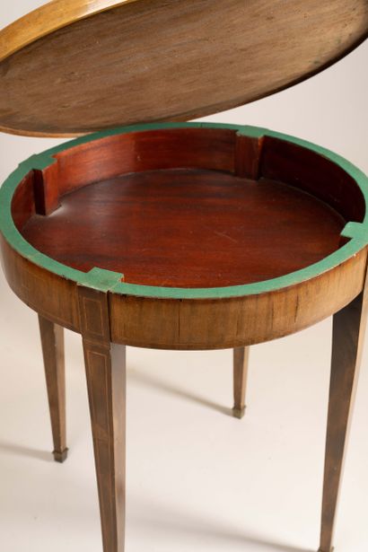 Side table made of solid wood and wood veneer,...