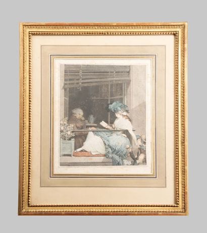 *Le Billet doux*
color engraving
31 x 27...