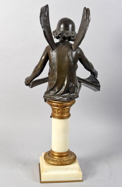 CHARRON A. 
Genius of science. 
Black patina...