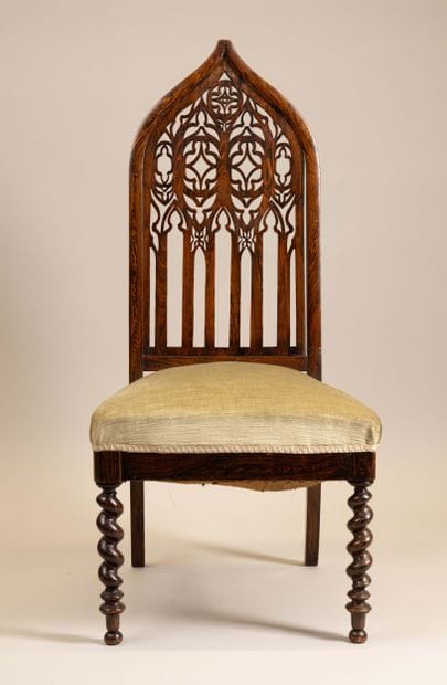 Chair with a flat back in the “cathedral”...