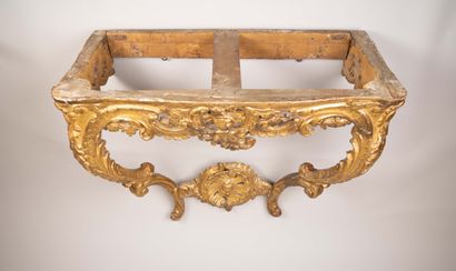 Wall-mounted console table in molded, carved,...