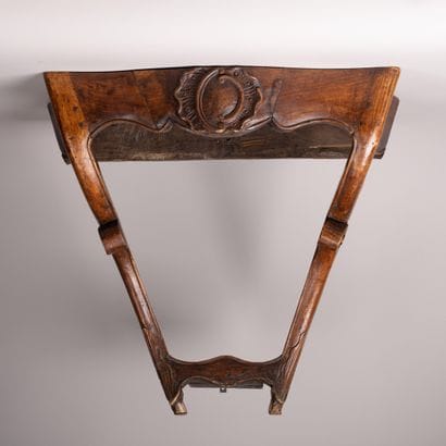 Wall-mounted console table in molded walnut,...
