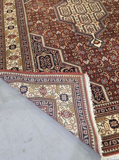 Romanian rug (warp, weft, and pile made of...