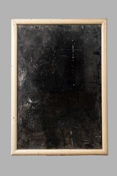Quadrangular trumeau mirror in molded wood,...