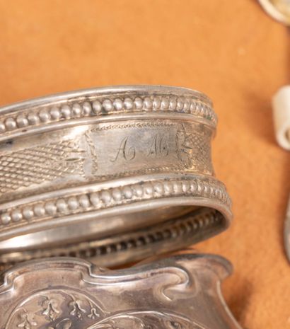 Four 950°/°° silver salt cellars with their...