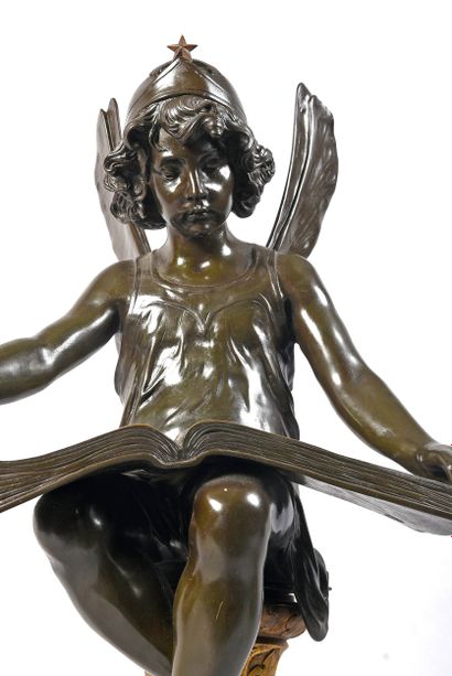 CHARRON A. 
Genius of science. 
Black patina...