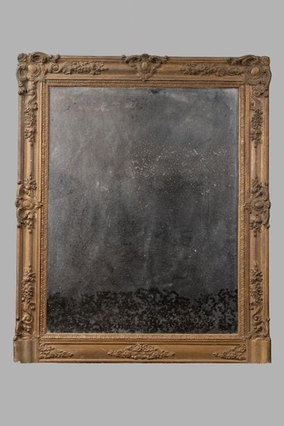 Molded, carved, stuccoed, and gilded wooden...