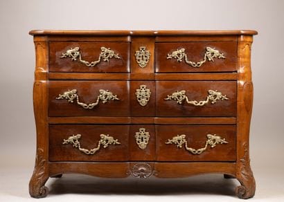 Chest of drawers with beveled sides and a...