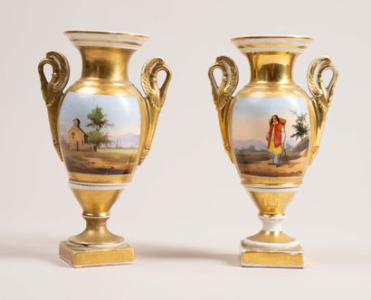 PARIS

Pair of porcelain baluster vases with...