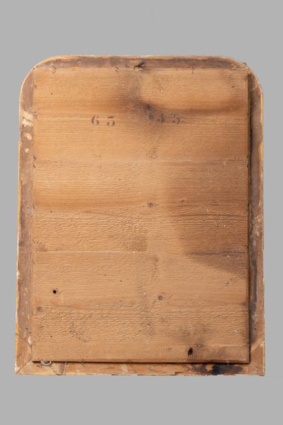 Miroir d'applique en arc en bois mouluré,...