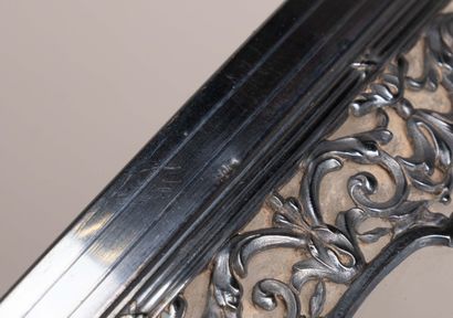 Cut-glass fruit bowl with silver band 
Gross...