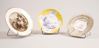 Set of three plates consisting of: 


- Creil...