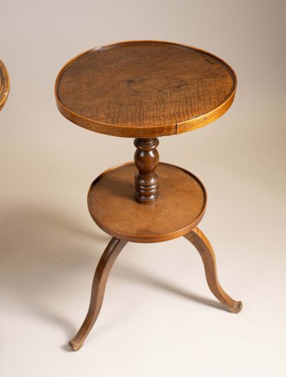 Side table with a tilting top made of molded...