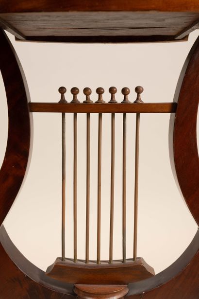 Oblong side table in mahogany and molded...