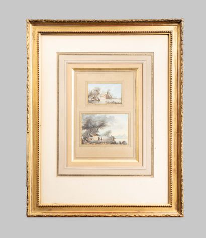 French or Dutch school; two frames each containing...