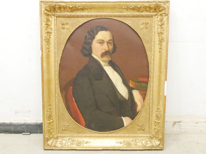 19th-century French school,
Portrait of Hurtebise,
Oil...