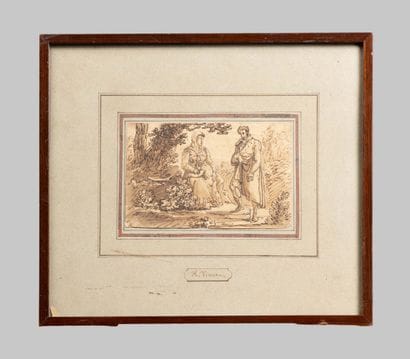 D'après Horace VERNET, Couple et enfant,...