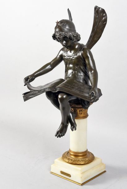 CHARRON A. 
Genius of science. 
Black patina...