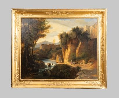 Ecole française du XIXe siècle
Paysage romantique
Huile...