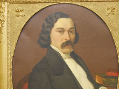 19th-century French school,
Portrait of Hurtebise,
Oil...