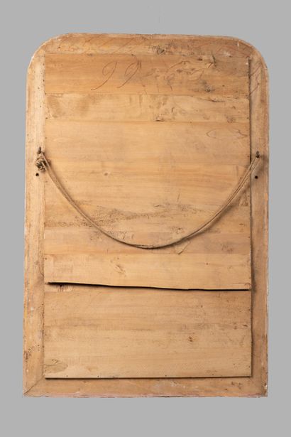 Wall-mounted mirror with a low arch, made...