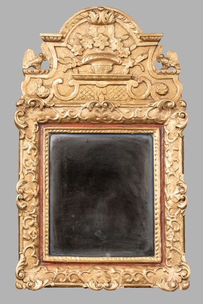 Mirror with a molded, carved, and gilded...