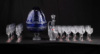 A set of cut crystal glassware from Lorraine,...