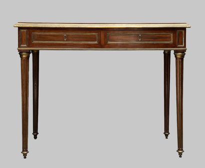 Bureau de style Louis XVI en bois et placage...