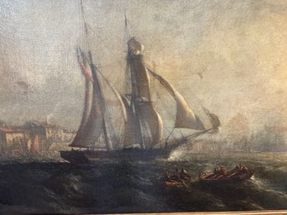 Richard FAXON (1816-c.1875)
Marine 
Huile...