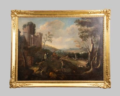 19th-Century Northern School 
Hunting Scene...