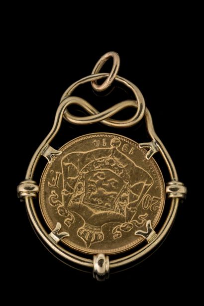 Pendant featuring a 20-franc Albert I gold...