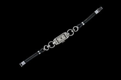 Art Deco ladies' watch in steel, with a rectangular...