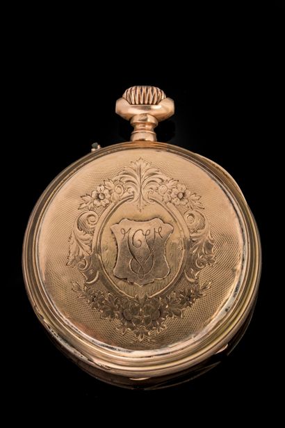 Pocket watch with a yellow gold (750) case...