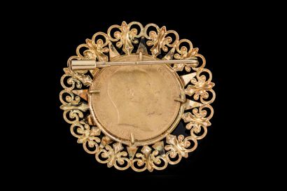 Broche centré d’une piece or Edouard VII...