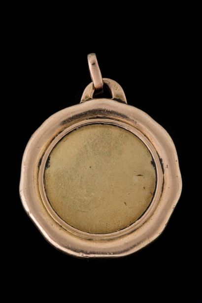 St. Christopher medal in the shape of a seal,...